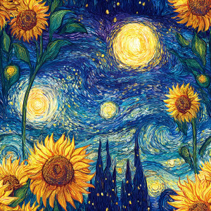 Starry Sunflowers Vinyl Car Decal Sticker – Waterproof & UV-Resistant 3.4133333333333336" Starry Sunflowers Vinyl Car Decal Sticker – Waterproof & UV-Resistant 3.4133333333333336"