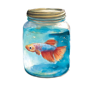 Guppy In Jar Vinyl Car Decal Sticker – Waterproof & UV-Resistant 3.4133333333333336" Guppy In Jar Vinyl Car Decal Sticker – Waterproof & UV-Resistant 3.4133333333333336"