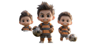 Baby Ronaldo Trio Vinyl Car Decal Sticker – Waterproof & UV-Resistant 5.12"