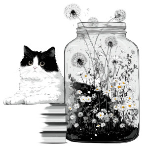 Cute Cat With Flowers Vinyl Car Decal Sticker – Waterproof & UV-Resistant 3.4133333333333336" Cute Cat With Flowers Vinyl Car Decal Sticker – Waterproof & UV-Resistant 3.4133333333333336"