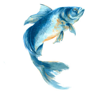 Jumping Fish Illustration Vinyl Car Decal Sticker – Waterproof & UV-Resistant 6.826666666666667"