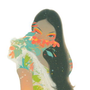 Kawaii Flower Peek Vinyl Car Decal Sticker – Waterproof & UV-Resistant 6.826666666666667"