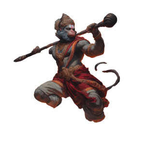 Fierce Warrior Hanuman Vinyl Car Decal Sticker – Waterproof & UV-Resistant 6.826666666666667"