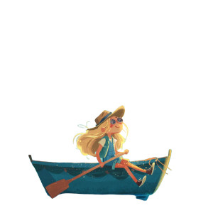 Girl On Boat Vinyl Car Decal Sticker – Waterproof & UV-Resistant 3.4133333333333336"