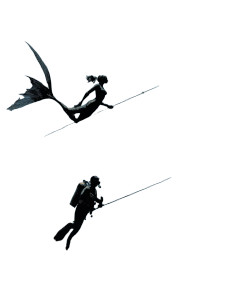 Mermaid Spearfishing Vinyl Car Decal Sticker – Waterproof & UV-Resistant 8.213333333333333"