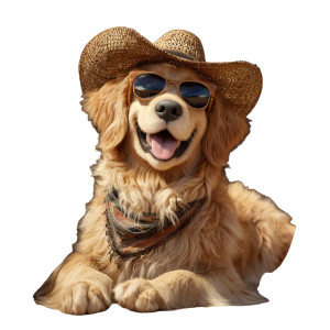 Cowboy Golden Retriever Vinyl Car Decal Sticker – Waterproof & UV-Resistant 6.826666666666667" Cowboy Golden Retriever Vinyl Car Decal Sticker – Waterproof & UV-Resistant 6.826666666666667"