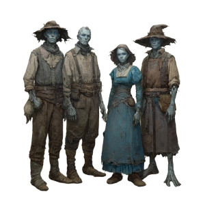 Haunted Peasants Portrait Vinyl Car Decal Sticker – Waterproof & UV-Resistant 3.4133333333333336"