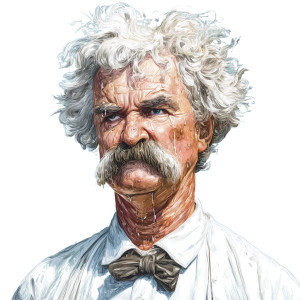 Sweating Mark Twain Vinyl Car Decal Sticker – Waterproof & UV-Resistant 3.4133333333333336"