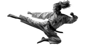 Taekwondo Athlete Kick Vinyl Car Decal Sticker – Waterproof & UV-Resistant 2.72"
