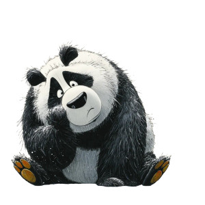 Comical Panda Drawing Vinyl Car Decal Sticker – Waterproof & UV-Resistant 3.4133333333333336"