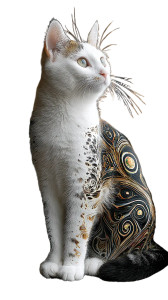 Marble Cat Vinyl Car Decal Sticker – Waterproof & UV-Resistant 9.706666666666667"