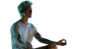 Meditating Young Man V2 Vinyl Car Decal Sticker – Waterproof & UV-Resistant 2.72"