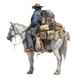 Cowboy Traveler Vinyl Car Decal Sticker – Waterproof & UV-Resistant 6.826666666666667"