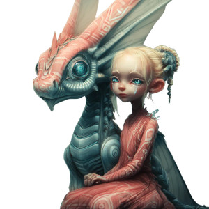 Girl And Dragon V18 Vinyl Car Decal Sticker – Waterproof & UV-Resistant 6.826666666666667"