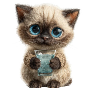 Siamese Kitten Water Vinyl Car Decal Sticker – Waterproof & UV-Resistant 3.4133333333333336"
