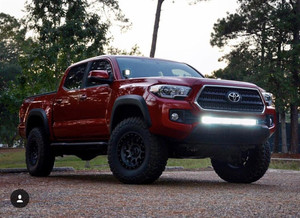 Upgrade Your Tacoma with Cali Raised LED 32" Combo Beam Light Bar | 30000 Lumens, Clear Lens, Black Aluminum, Bumper Mount