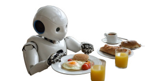 Ai Robot Breakfast Vinyl Car Decal Sticker – Waterproof & UV-Resistant 2.72"