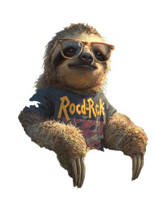 Cool Sloth Painting Vinyl Car Decal Sticker – Waterproof & UV-Resistant 8.213333333333333"