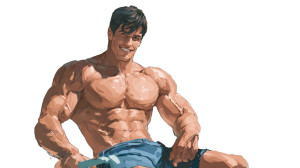Muscular Beach Man Vinyl Car Decal Sticker – Waterproof & UV-Resistant 2.72"