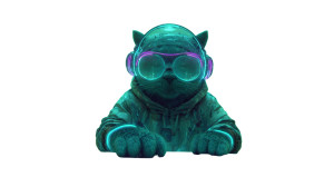 Cyberpunk Cat Dj Vinyl Car Decal Sticker – Waterproof & UV-Resistant 5.4