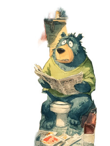 Chubby Bear Reading V2 Vinyl Car Decal Sticker – Waterproof & UV-Resistant 8.213333333333333"