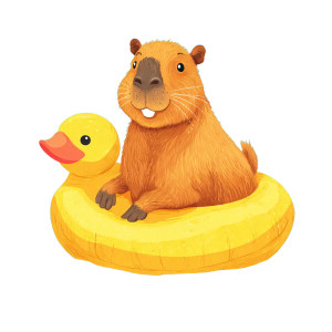 Cartoon Capybara Floaty Vinyl Car Decal Sticker – Waterproof & UV-Resistant 3.4133333333333336" Cartoon Capybara Floaty Vinyl Car Decal Sticker – Waterproof & UV-Resistant 3.4133333333333336"