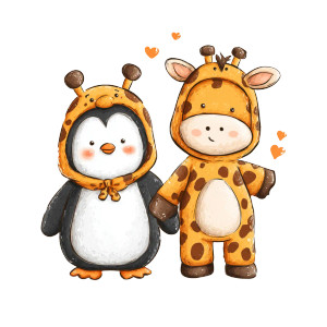 Penguin Giraffe Duo Vinyl Car Decal Sticker – Waterproof & UV-Resistant 3.4133333333333336" Penguin Giraffe Duo Vinyl Car Decal Sticker – Waterproof & UV-Resistant 3.4133333333333336"