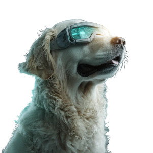 Tech-Savvy Retriever Vinyl Car Decal Sticker – Waterproof & UV-Resistant 3.4133333333333336"