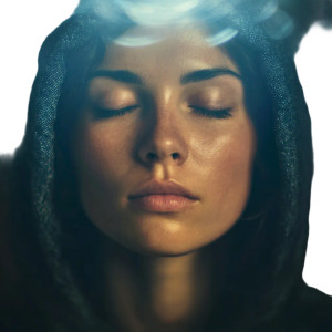 Meditating Person V4 Vinyl Car Decal Sticker – Waterproof & UV-Resistant 3.4133333333333336"