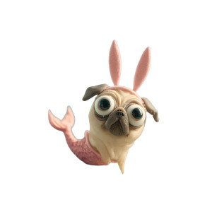 Pug Mermaid Hybrid Vinyl Car Decal Sticker – Waterproof & UV-Resistant 3.4133333333333336" Pug Mermaid Hybrid Vinyl Car Decal Sticker – Waterproof & UV-Resistant 3.4133333333333336"