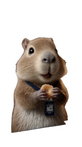 Office Capybara Snack Vinyl Car Decal Sticker – Waterproof & UV-Resistant 4.8533333333333335"