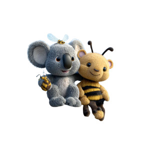 Koala And Bee Mascots Vinyl Car Decal Sticker – Waterproof & UV-Resistant 6.826666666666667" Koala And Bee Mascots Vinyl Car Decal Sticker – Waterproof & UV-Resistant 6.826666666666667"