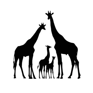 Giraffe Family Silhouettes Vinyl Car Decal Sticker – Waterproof & UV-Resistant 3.4133333333333336"