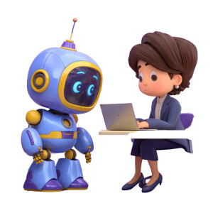 Robot Teacher Interaction Vinyl Car Decal Sticker – Waterproof & UV-Resistant 3.4133333333333336"