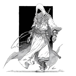 Hooded Cultist Vinyl Car Decal Sticker – Waterproof & UV-Resistant 3.4133333333333336"