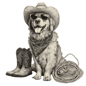 Cowboy Golden Retriever V2 Vinyl Car Decal Sticker – Waterproof & UV-Resistant 6.826666666666667" Cowboy Golden Retriever V2 Vinyl Car Decal Sticker – Waterproof & UV-Resistant 6.826666666666667"
