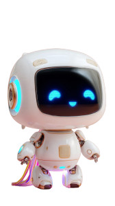 Cute Companion Robot Vinyl Car Decal Sticker – Waterproof & UV-Resistant 9.706666666666667"