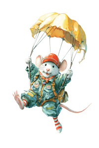 Mouse Parachute Pilot Vinyl Car Decal Sticker – Waterproof & UV-Resistant 4.4