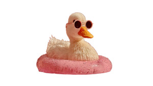 Duck On Float Vinyl Car Decal Sticker – Waterproof & UV-Resistant 2.72"