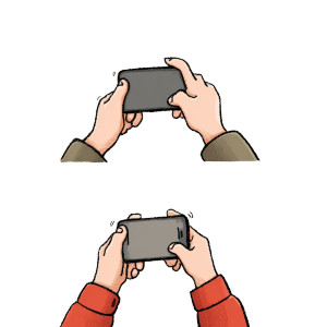 Hands Holding Phone V3 Vinyl Car Decal Sticker – Waterproof & UV-Resistant 3.4133333333333336"