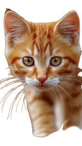 Ginger Cat Closeup Vinyl Car Decal Sticker – Waterproof & UV-Resistant 4.8533333333333335"