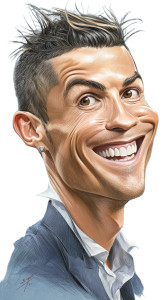 Hilarious Ronaldo Caricature Vinyl Car Decal Sticker – Waterproof & UV-Resistant 9.706666666666667"