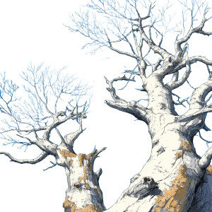 Twisted White Trees Vinyl Car Decal Sticker – Waterproof & UV-Resistant 3.4133333333333336"