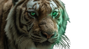 Glowing Green Tiger V2 Vinyl Car Decal Sticker – Waterproof & UV-Resistant 2.72"