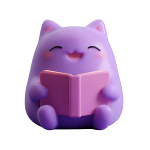 Happy Purple Cat Vinyl Car Decal Sticker – Waterproof & UV-Resistant 6.826666666666667"