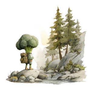 Broccoli Character V2 Vinyl Car Decal Sticker – Waterproof & UV-Resistant 3.4133333333333336"