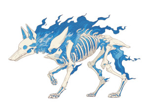 Bone Wolf Vinyl Car Decal Sticker – Waterproof & UV-Resistant 3.0933333333333333"