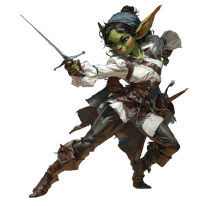 Charming Goblin Duelist Vinyl Car Decal Sticker – Waterproof & UV-Resistant 3.4133333333333336"