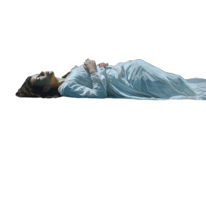Ethereal Sleeping Figure Vinyl Car Decal Sticker – Waterproof & UV-Resistant 3.4133333333333336"