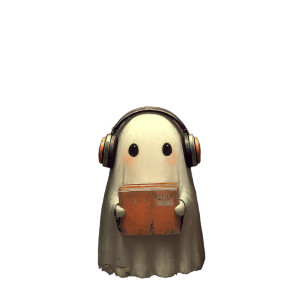 Spooky Library Ghost Vinyl Car Decal Sticker – Waterproof & UV-Resistant 6.826666666666667"